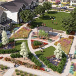 Rendering of the gardens in the Parterre community